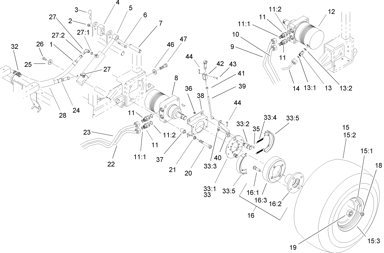 Rear Wheel and Lift Assembly