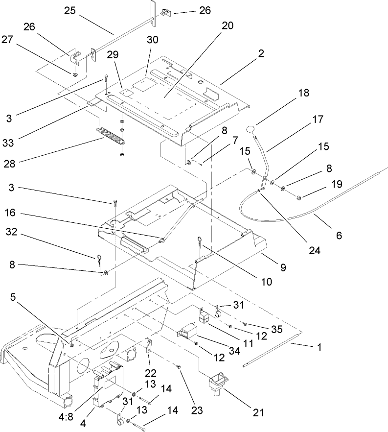 Seat Frame and Throttle Assembly