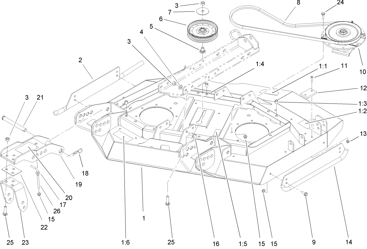 Right Hand Deck, Idler and Skid Assembly