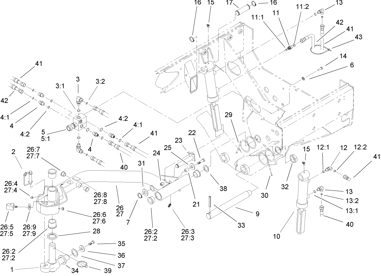 Rear No. 2 and No. 3 Lift Arm Assembly