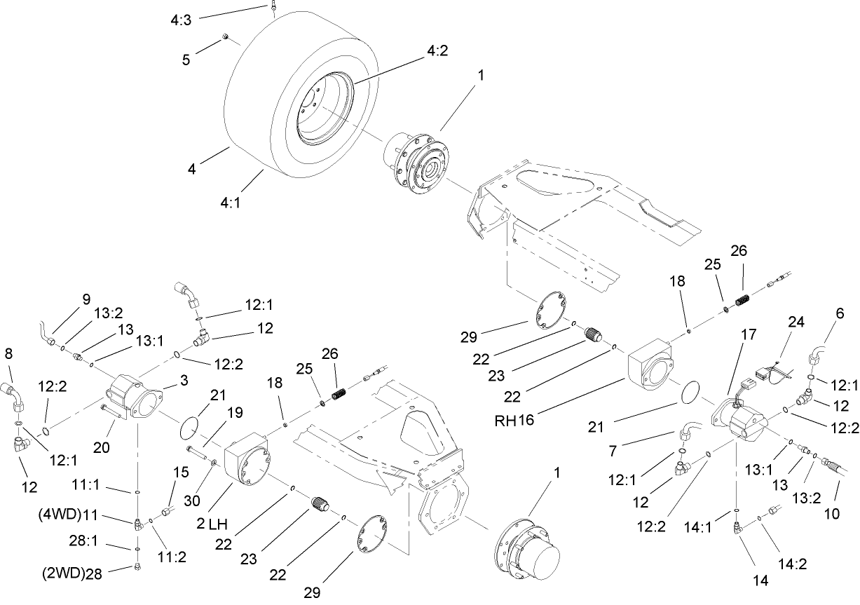 Front Axle and Brake Assembly