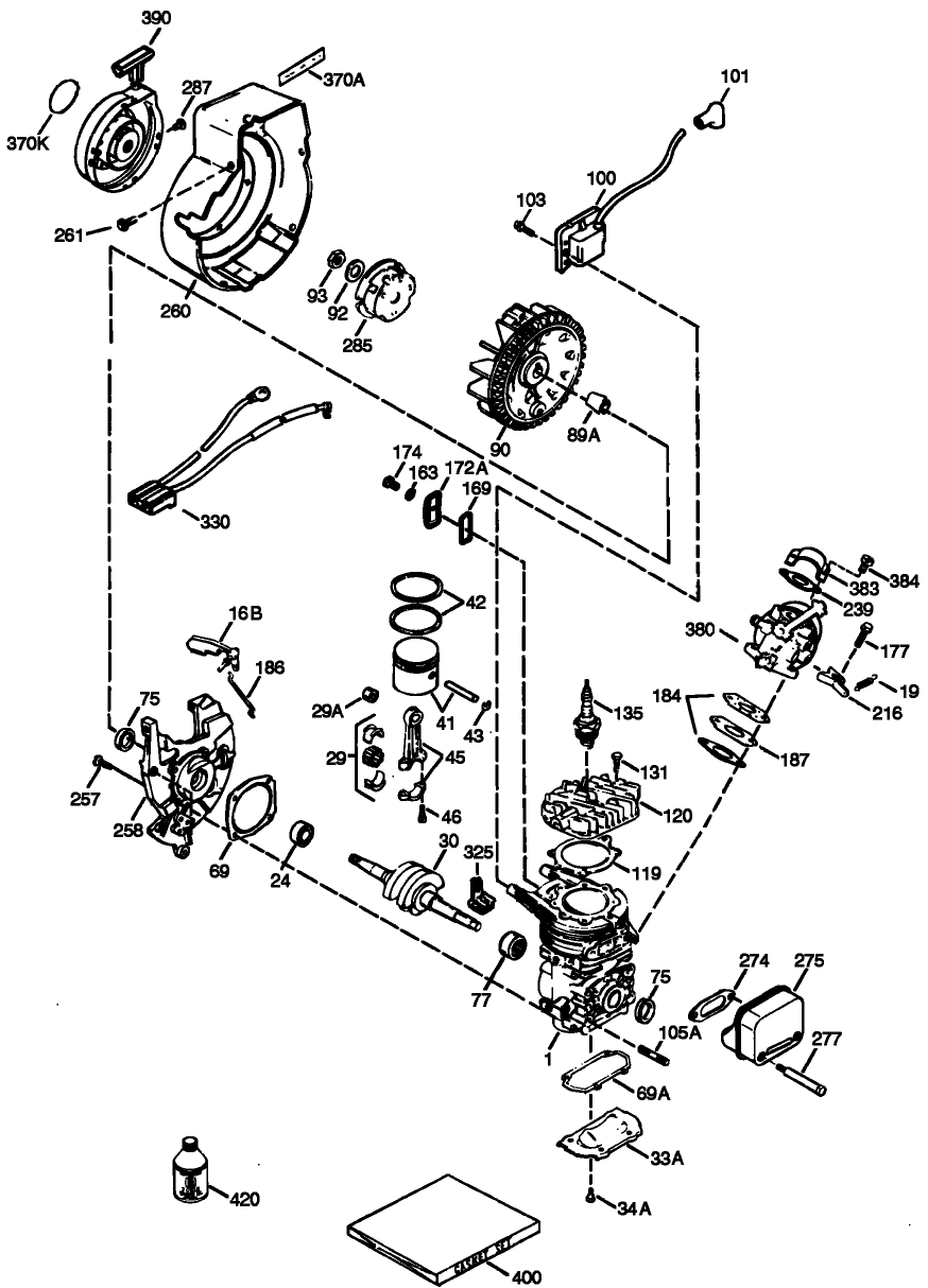 Engine Assembly  Tecumseh Hsk635 1723c