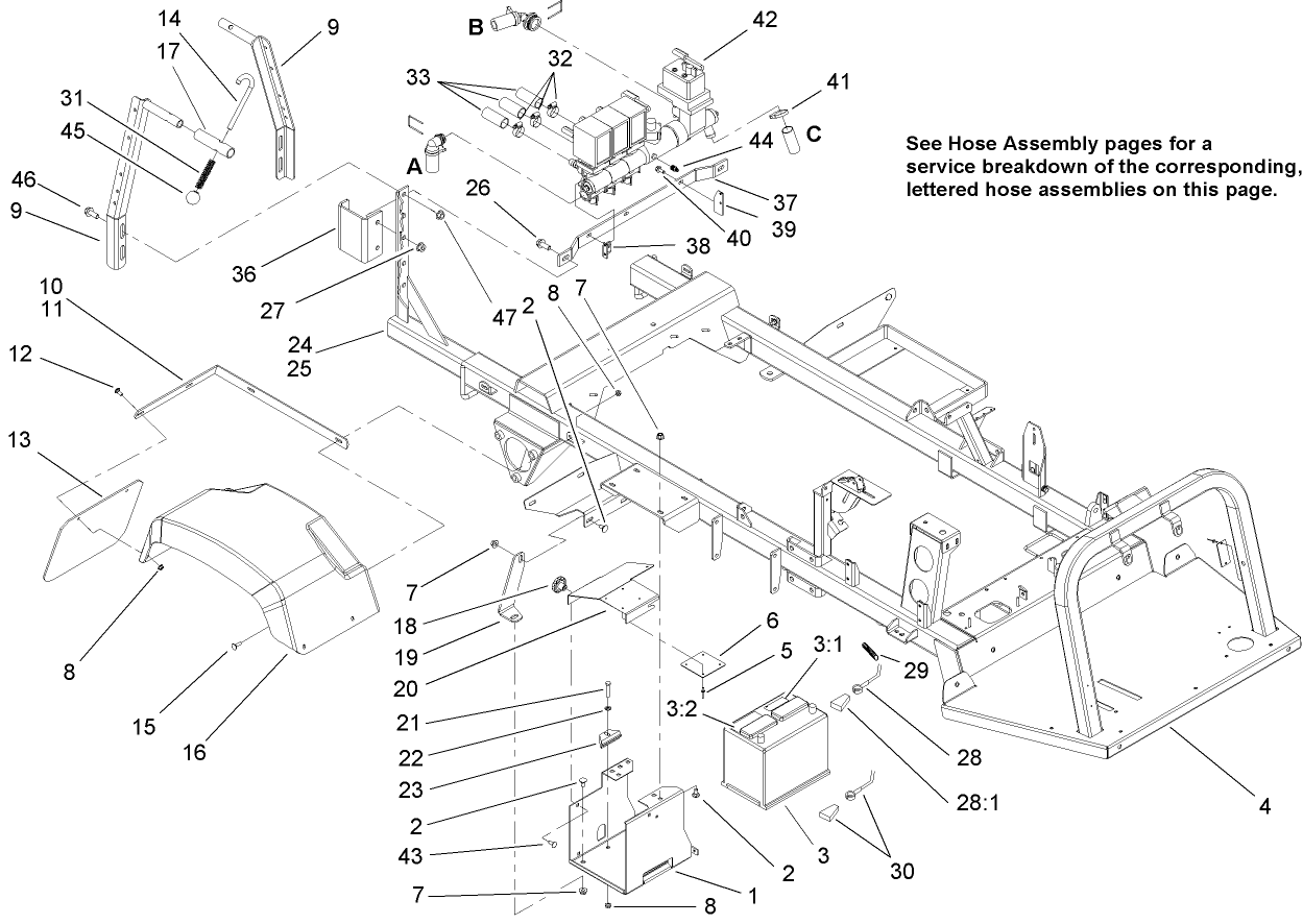 Rear Fender and Battery Mount Assembly