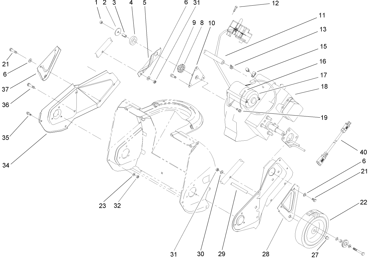 Engine, Side Plate and Wheel Assembly