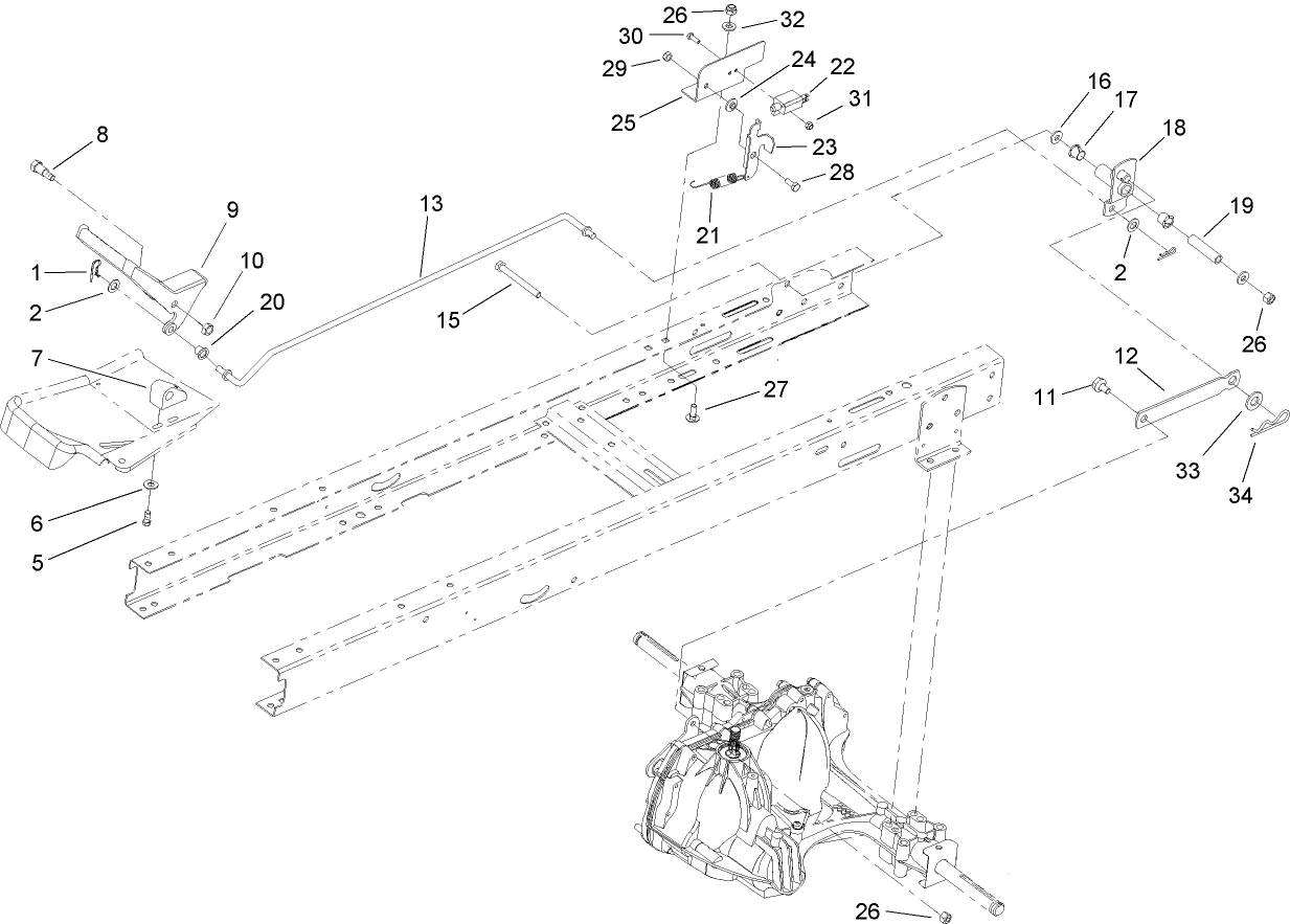 Hydro Transaxle and  No Mow In Reverse Assembly