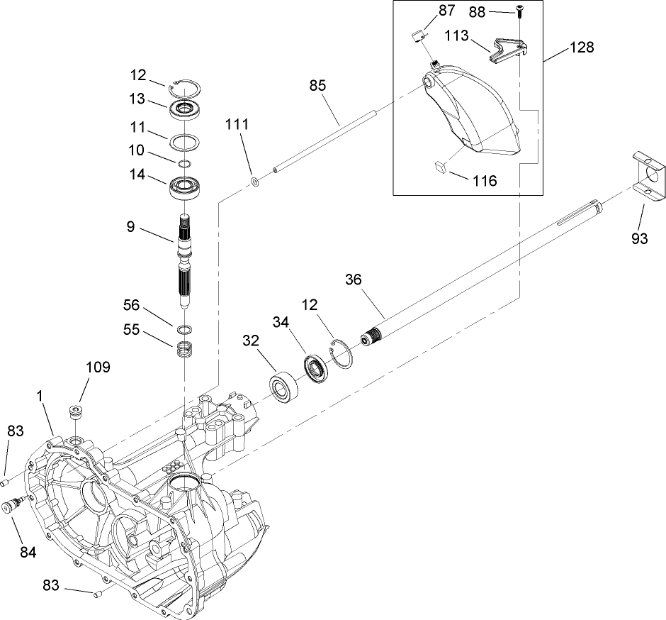 Main Housing and Bearing Assembly  Transaxle No. 104-1760