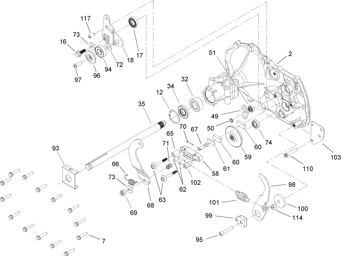 Side Housing and Bearing Assembly  Transaxle No. 104-1760