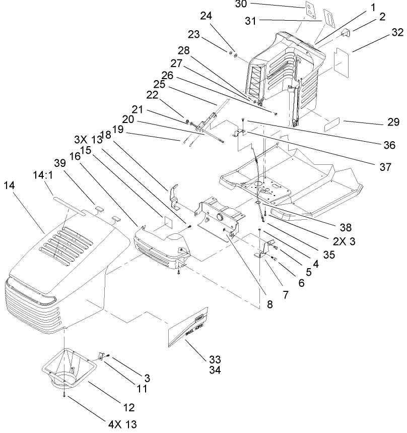 Hood and Tower Assembly