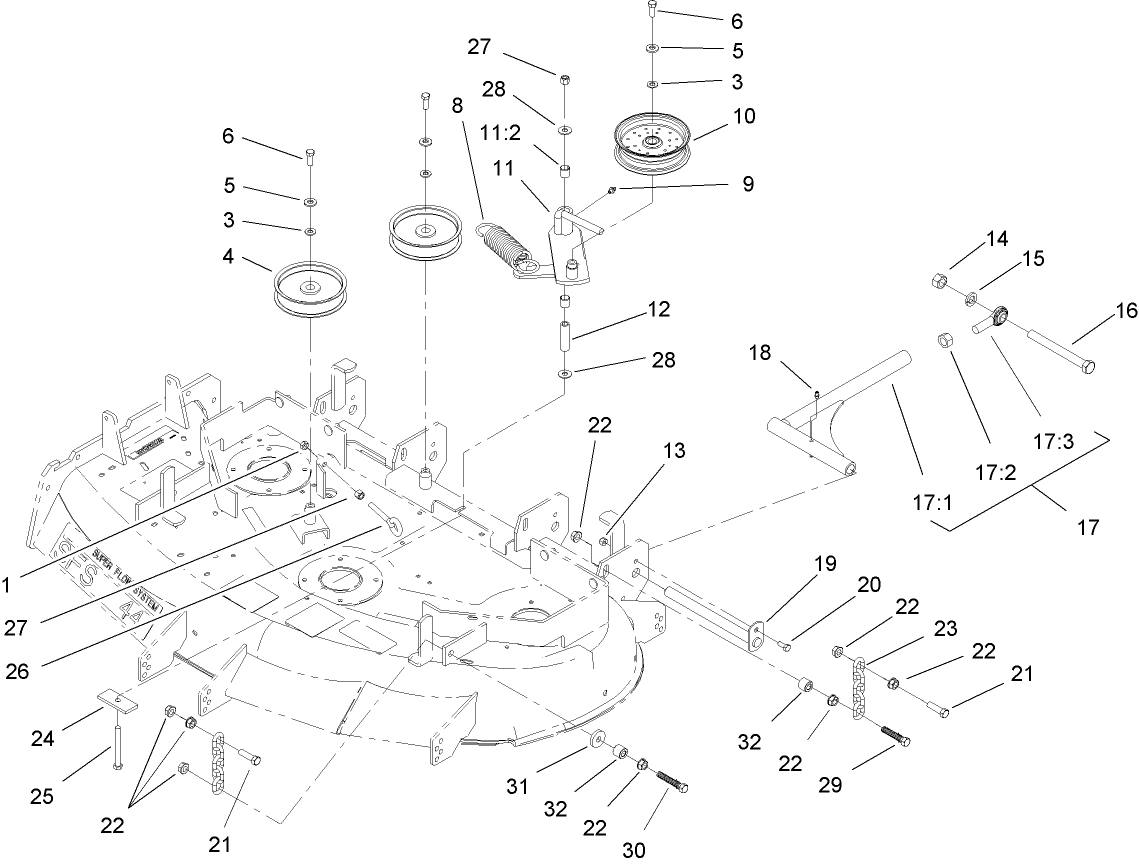 Idler, Pulley/Lift Strut, Chain Assembly