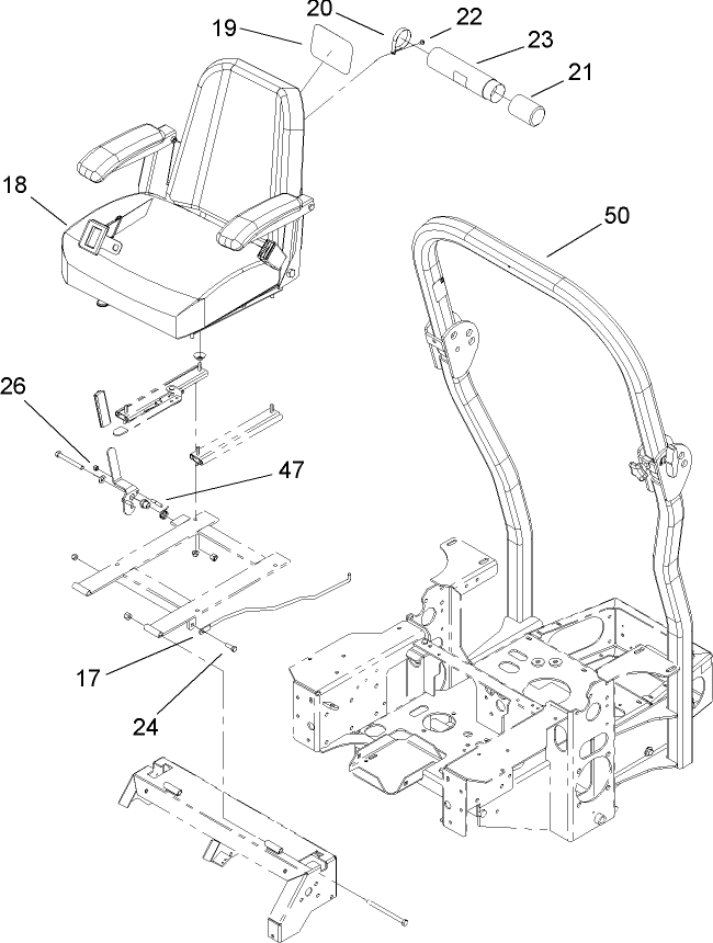 Seat and Roll-Over-Protection-System Assembly