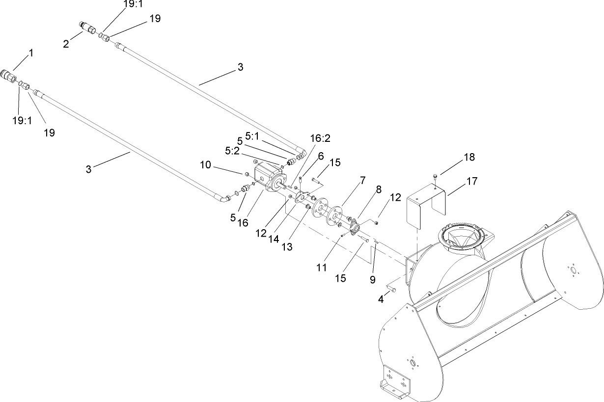 Hydraulic Hose and Pump Assembly