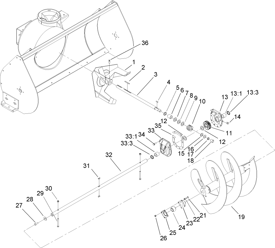 Auger and Gearcase Assembly