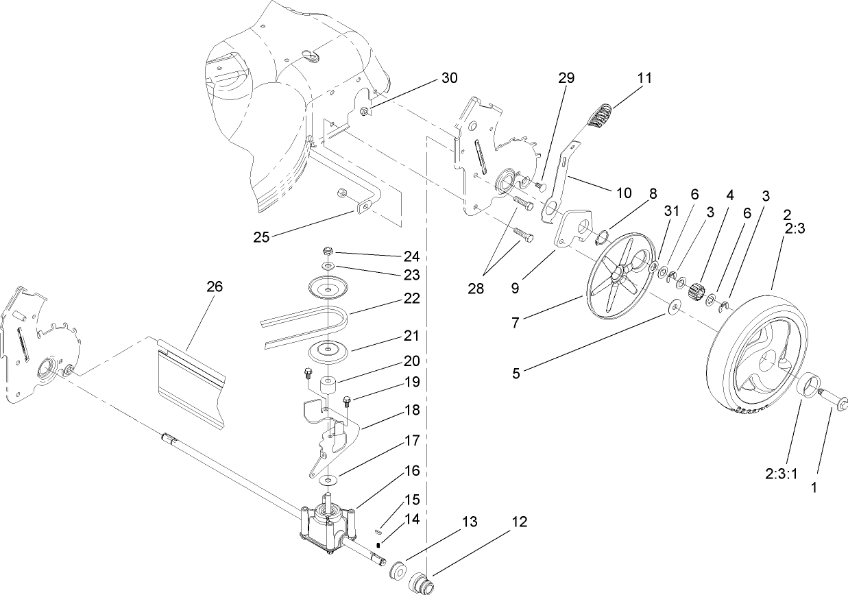 Rear Axle and Transmission Assembly