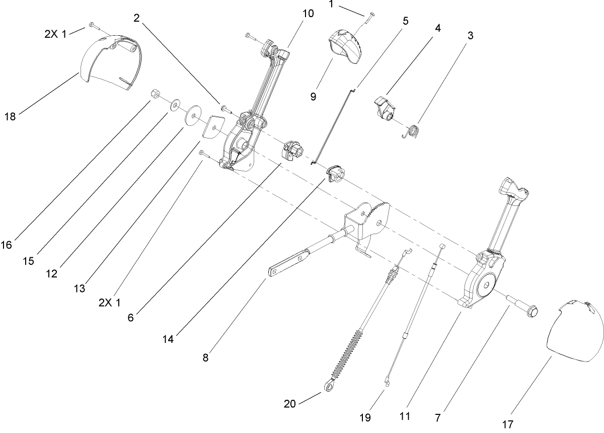 Lever and Chute Control Assembly