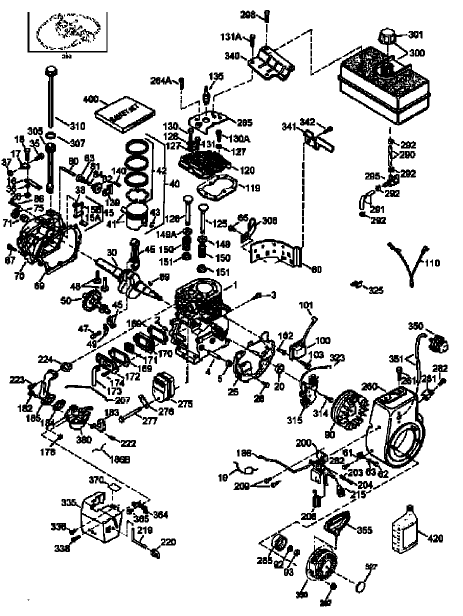 Engine Assembly Tecumseh Model HMSK100-159494Y
