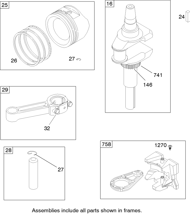 Crankshaft Assembly  Briggs and Stratton Model 286h77-0121-e1