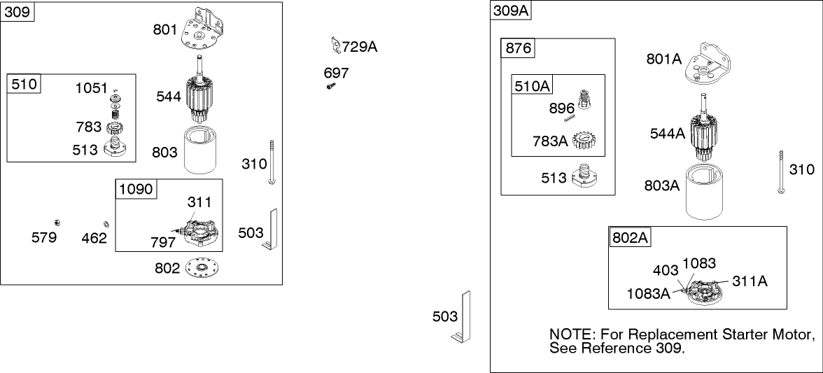 Starter Assembly  Briggs and Stratton Model 286h77-0121-e1