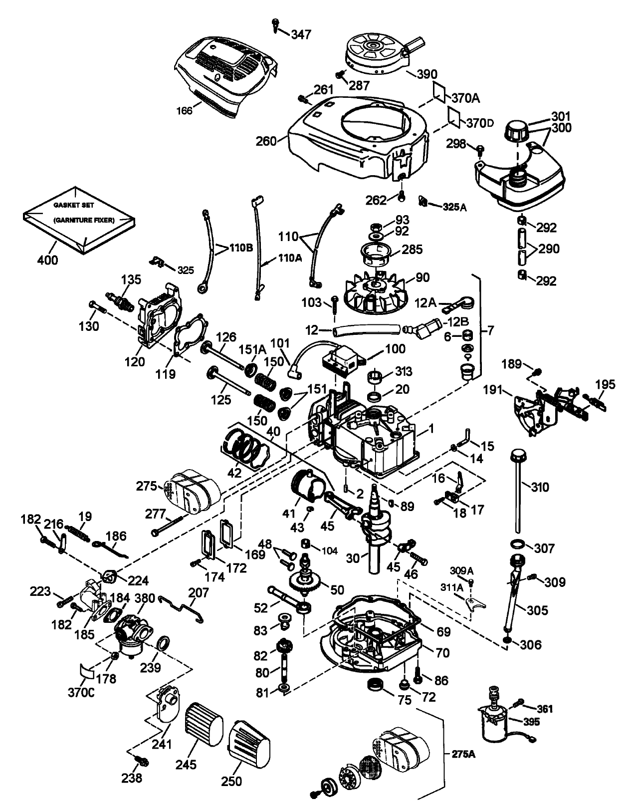 Engine Assembly No. 1 Tecumseh LEV120-362004A