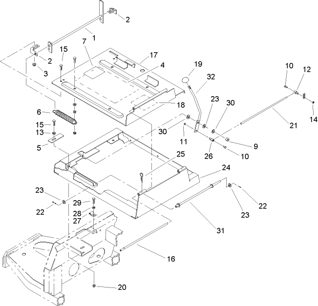 Seat Frame and Throttle Assembly