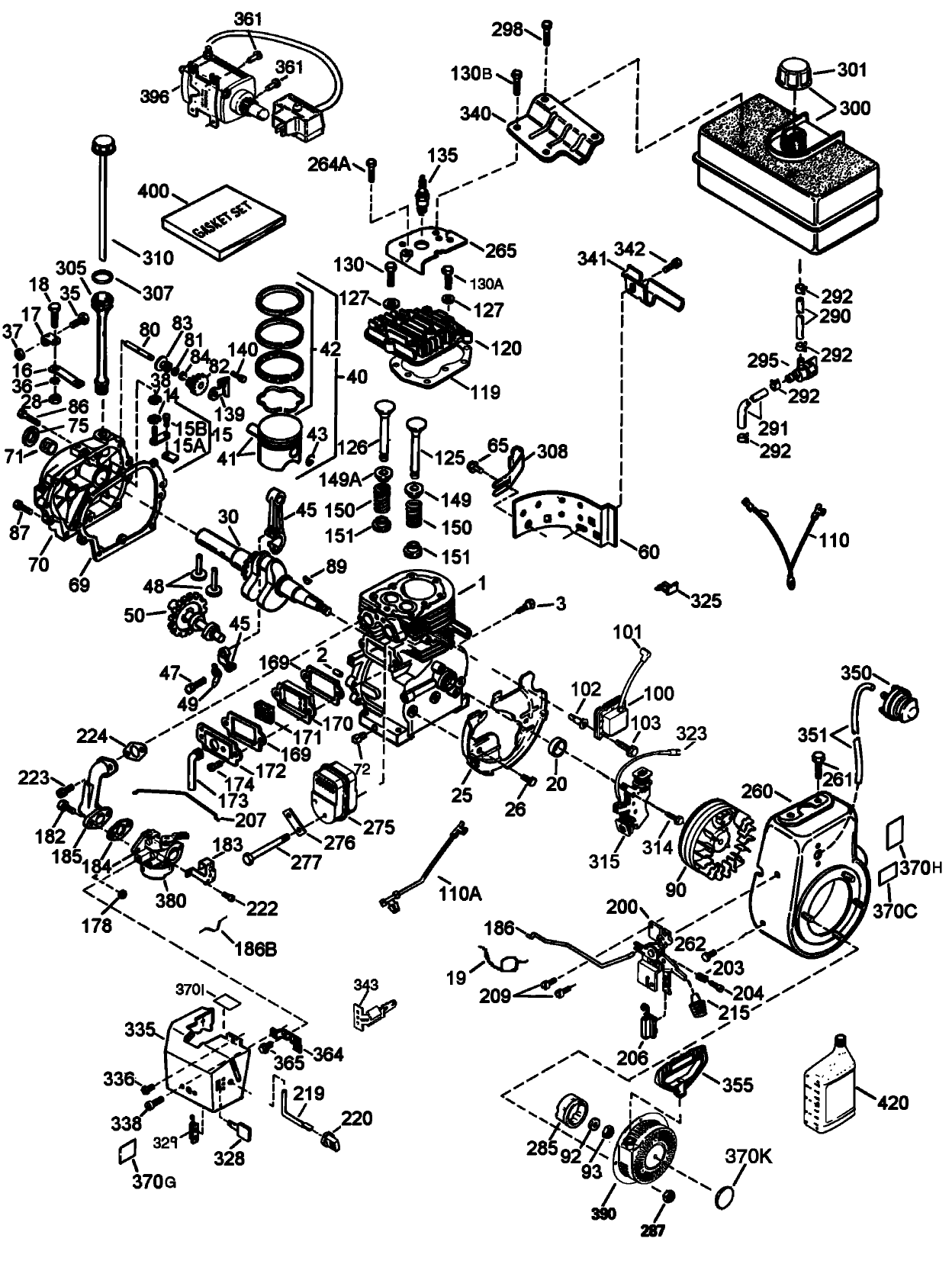 Engine Assembly No. 1 Tecumseh HMSK-80 155723