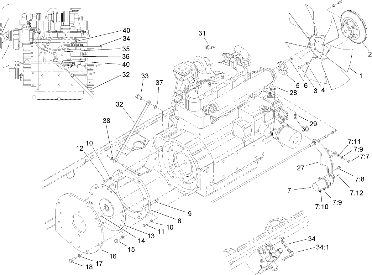 Fan Drive and Flywheel Assembly