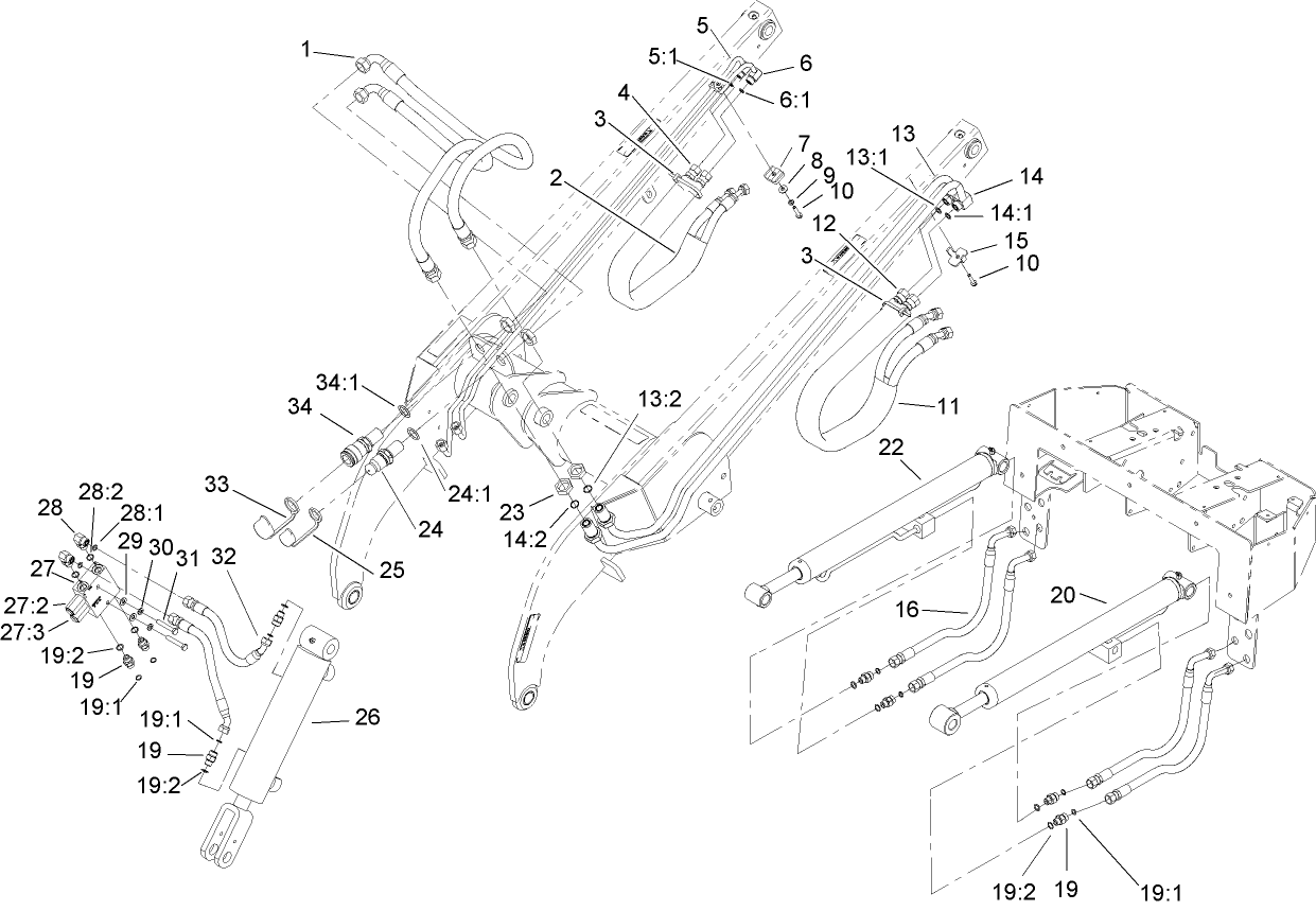 Loader Arm Hydraulics Assembly