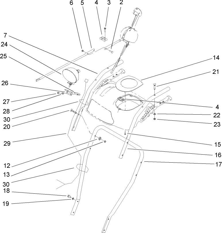 Headlamp, Handle and Control Assembly