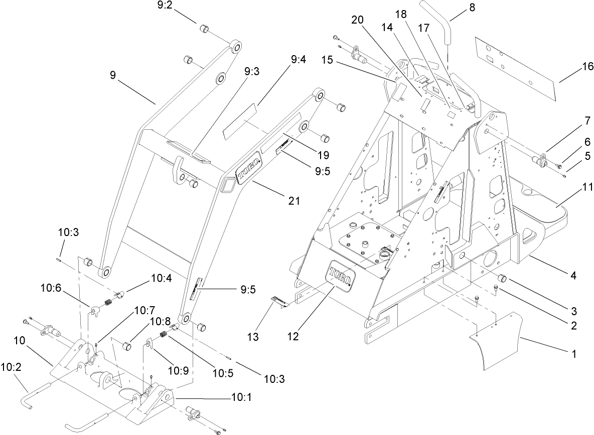 Frame and Loader Arm Assembly