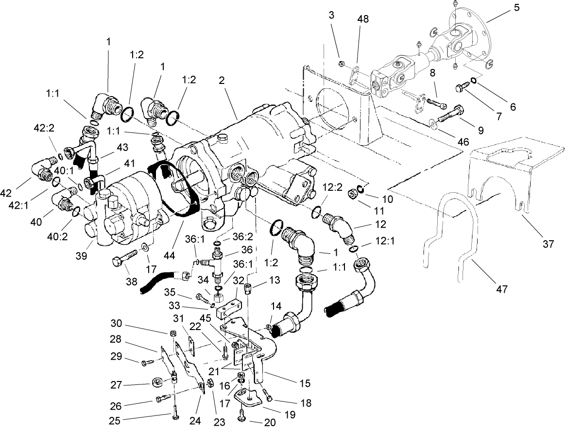 Variable Displacement Pump Installation Assembly
