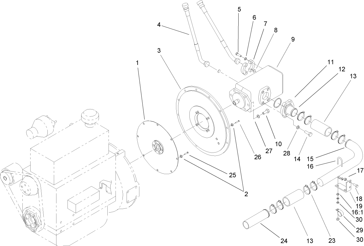 Double Gear Pump Installation Assembly