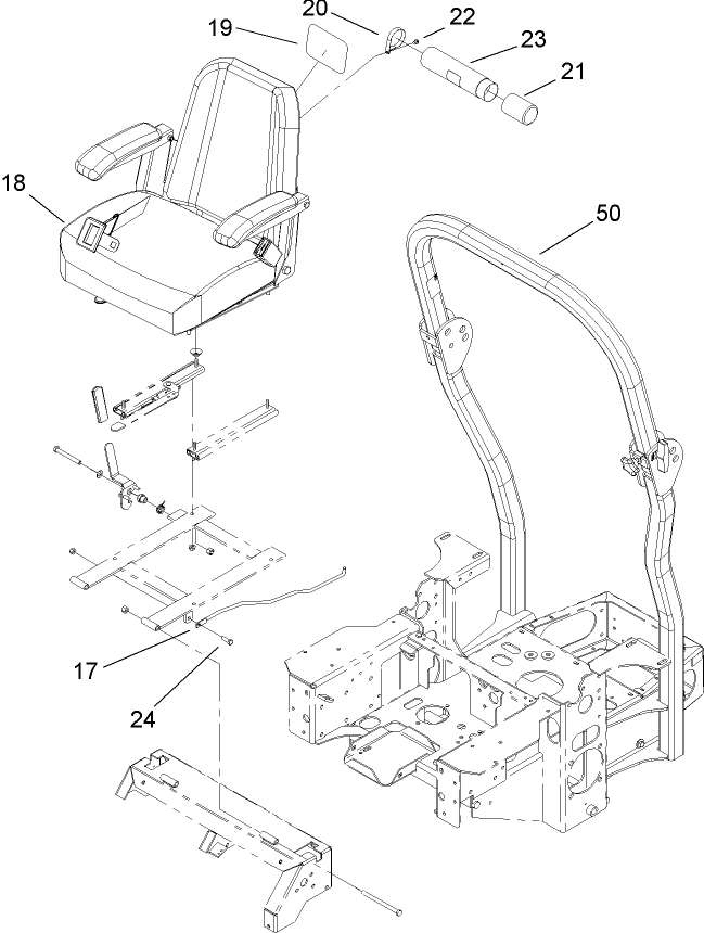 Seat and Roll-Over-Protection-System Assembly