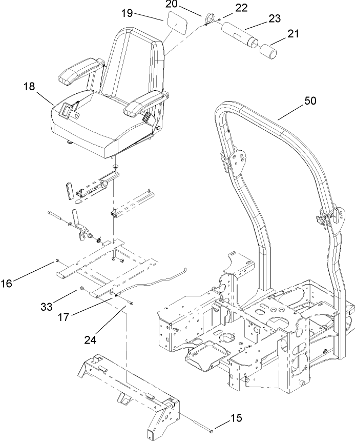 Seat and Roll-Over-Protection-System Assembly