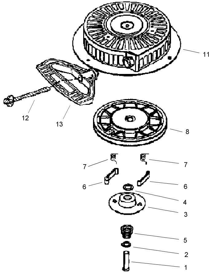 Rewind Starter Assembly No. 590733 (Optional) Tecumseh HMSK-100 159495Y