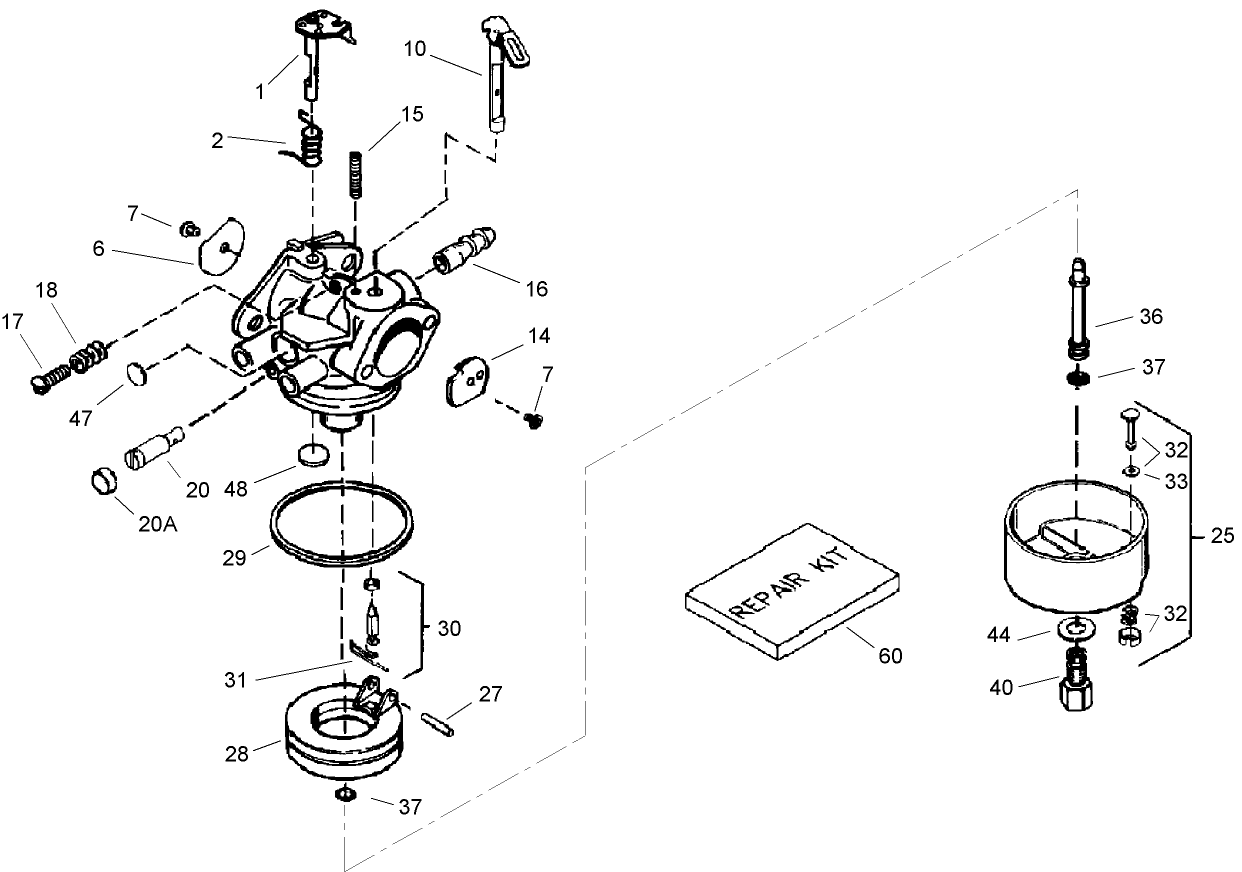 Carburetor Assembly No. 640052  Tecumseh HMSK-80 155672X
