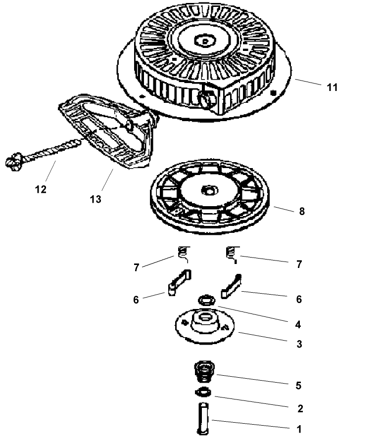 Rewind Starter Assembly No. 590733 (Optional)  Tecumseh HMSK-80 155672X