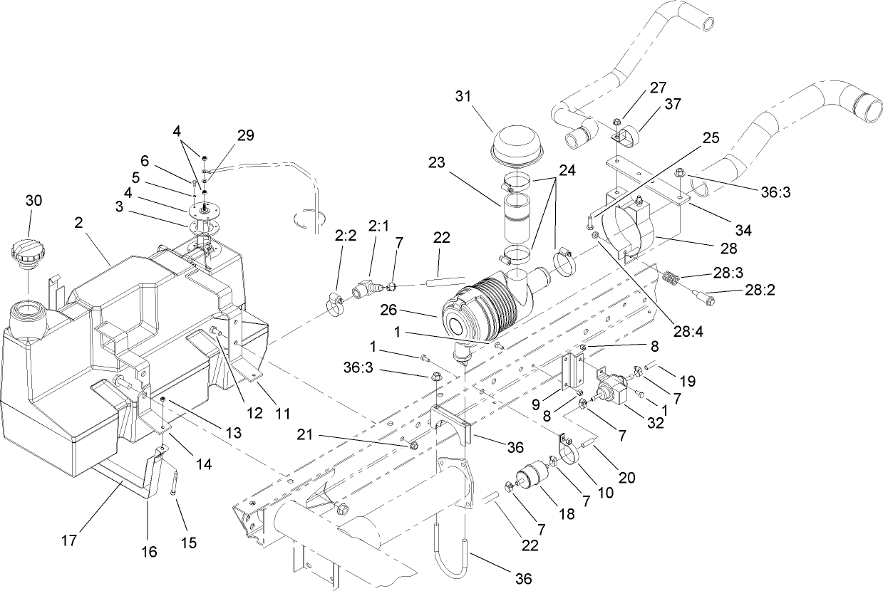 Fuel Tank and Air Cleaner Assembly