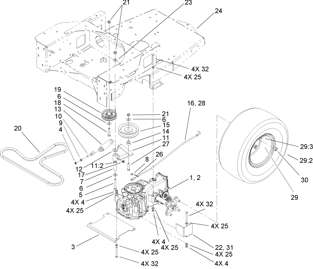 Hydro and Belt Drive Assembly