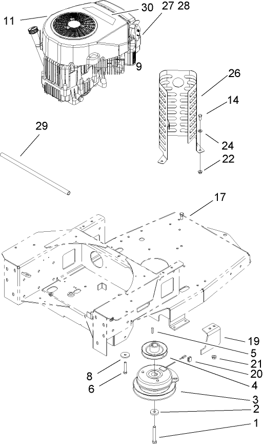 Engine and Clutch Assembly