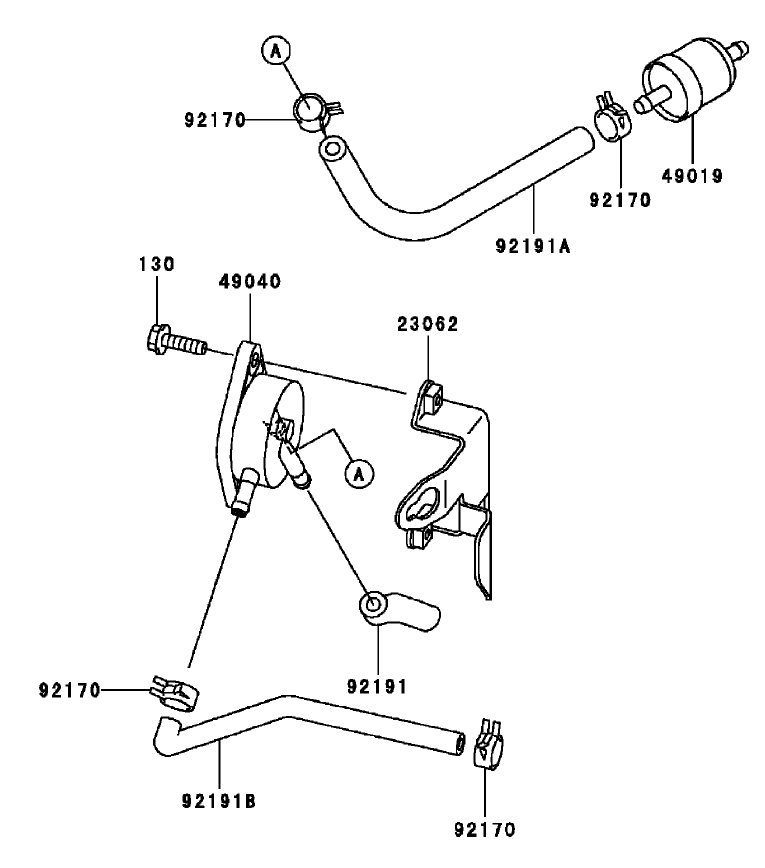 Fuel Tank and Fuel Valve Assembly  Kawasaki FH500V-BS36