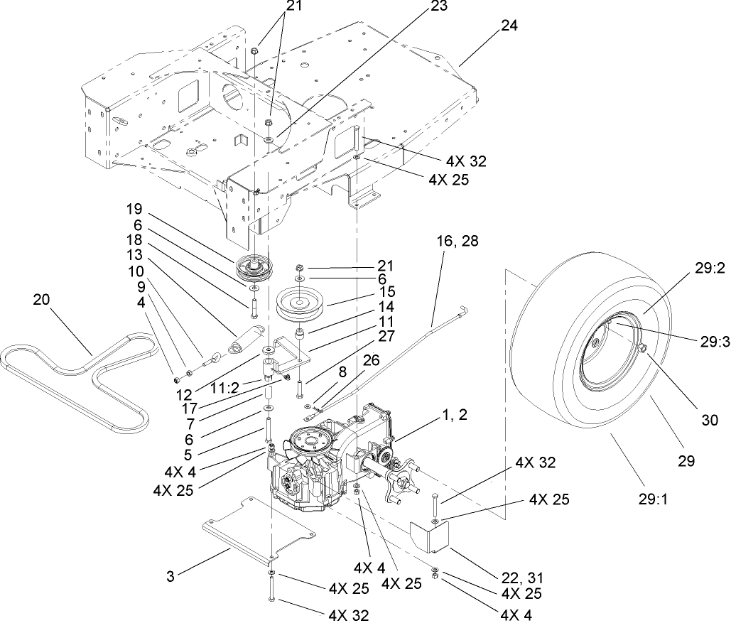 Hydro and Belt Drive Assembly