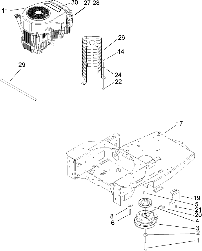 Engine and Clutch Assembly