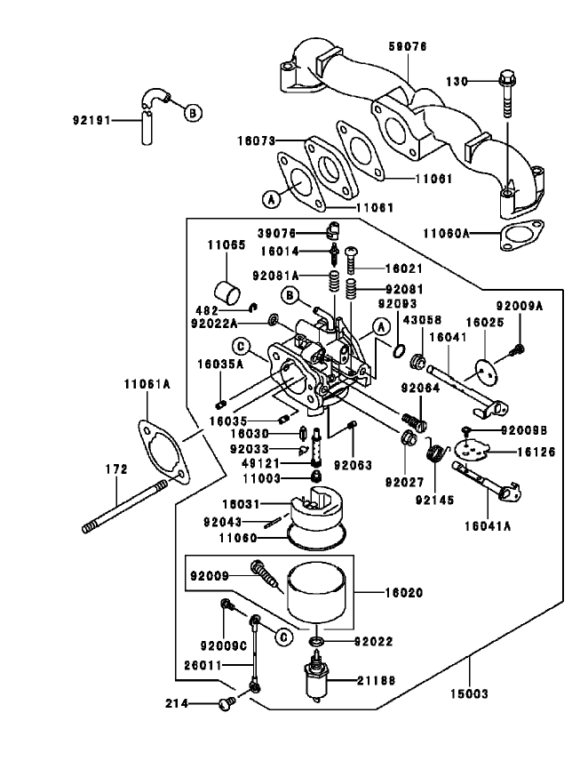 Carburetor Assembly Kawasaki FH531V-AS11