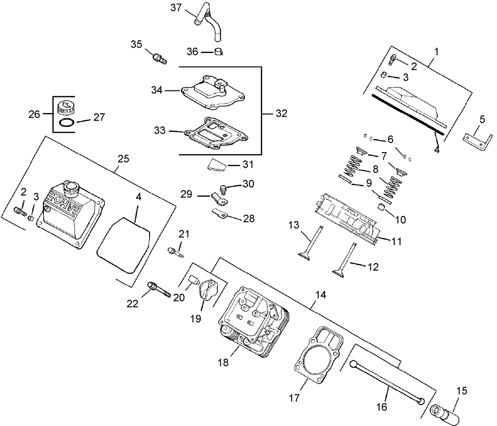 Head/Valve/Breather Assembly  Kohler CH23S-76549