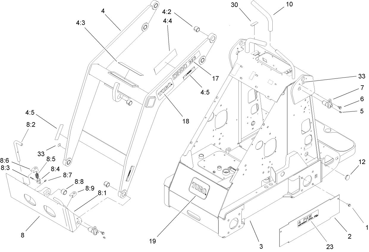 Frame and Loader Arm Assembly