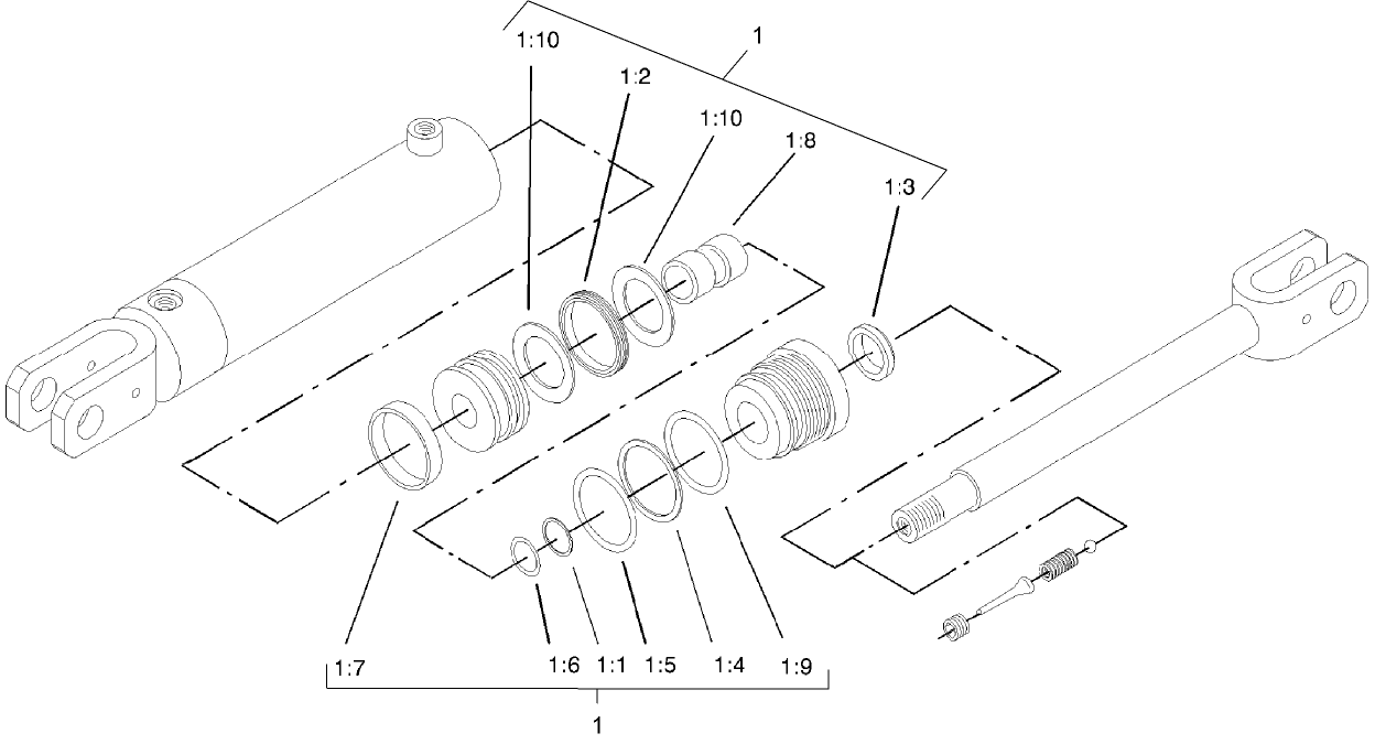 Hydraulic Cylinder Kit Assembly No. 100-4163