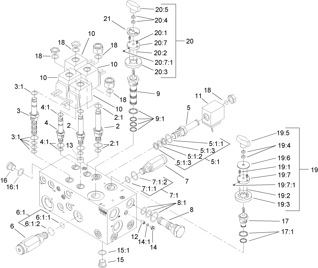 Mow/Lift Manifold Assembly No. 107-2570