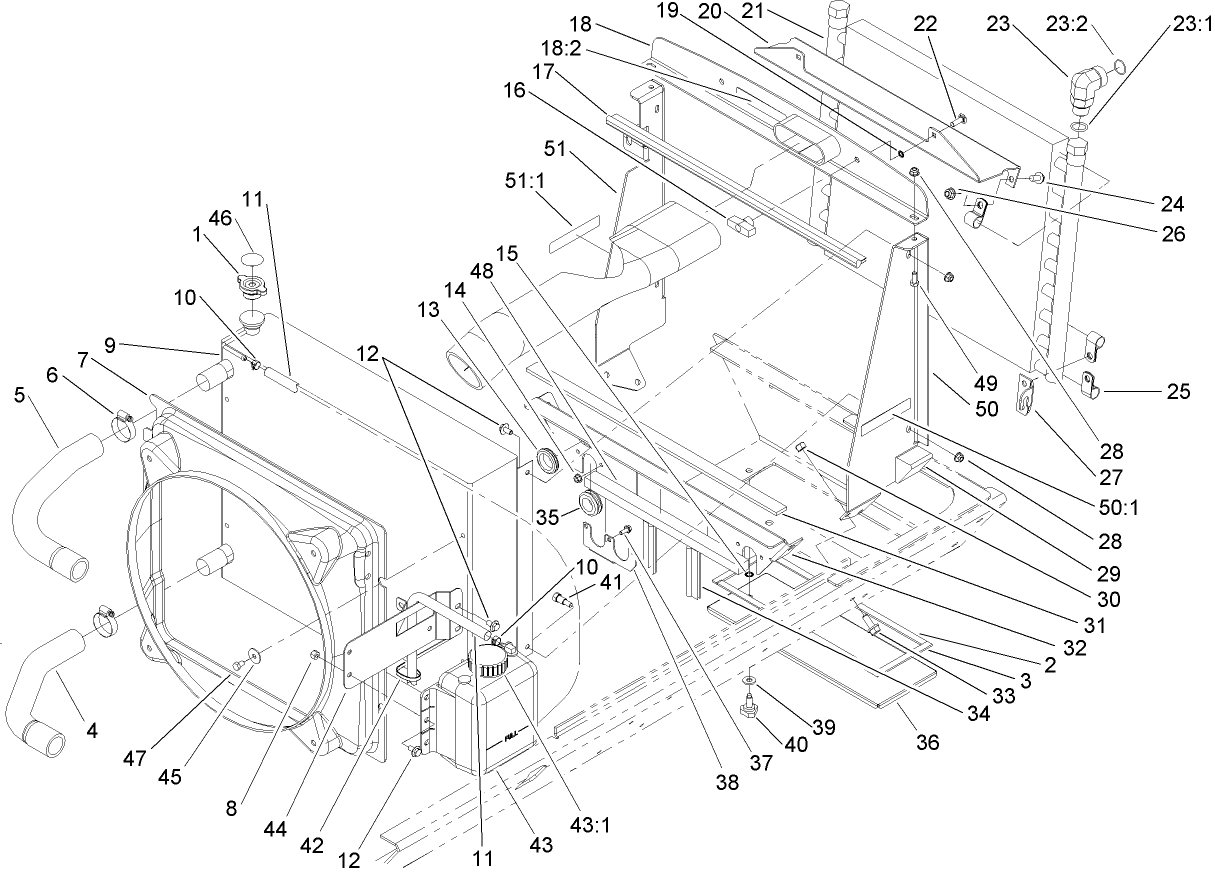 Radiator, Oil Cooler and Support Assembly