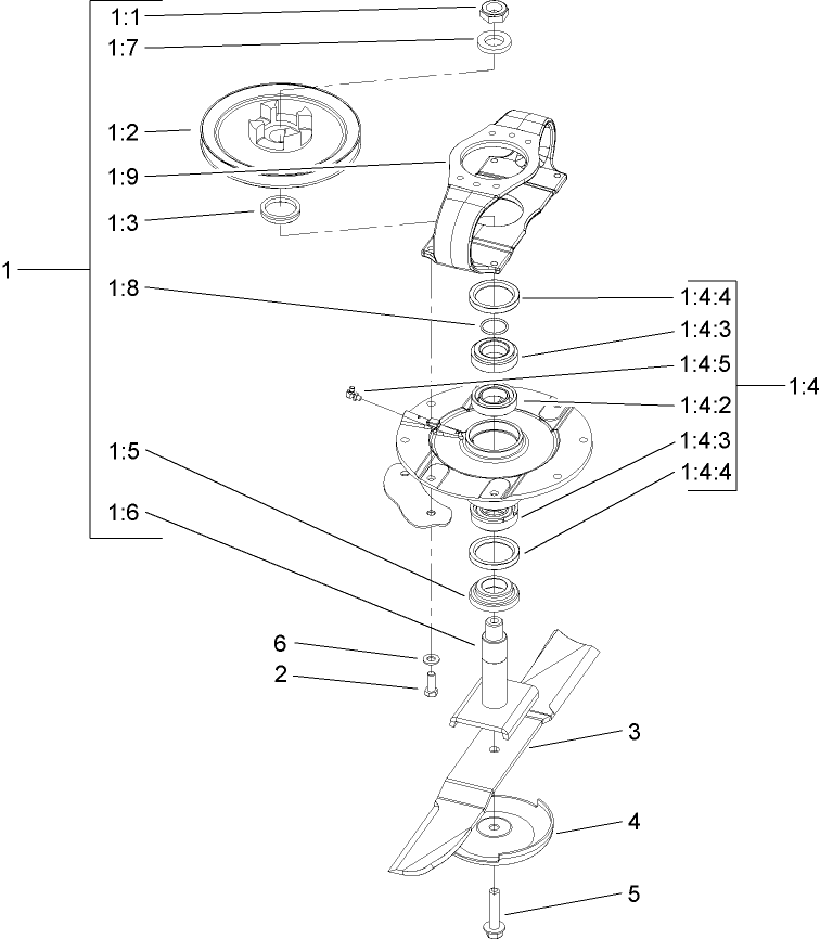 Right and Left Hand Deck Spindle Installation Assembly