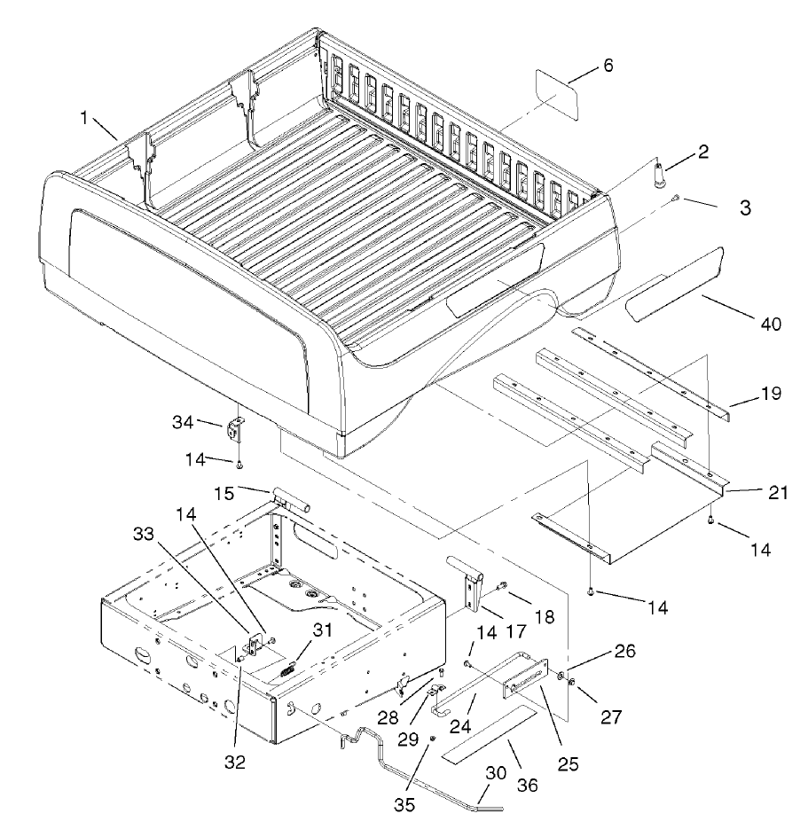 Box and Tailgate Installation Assembly