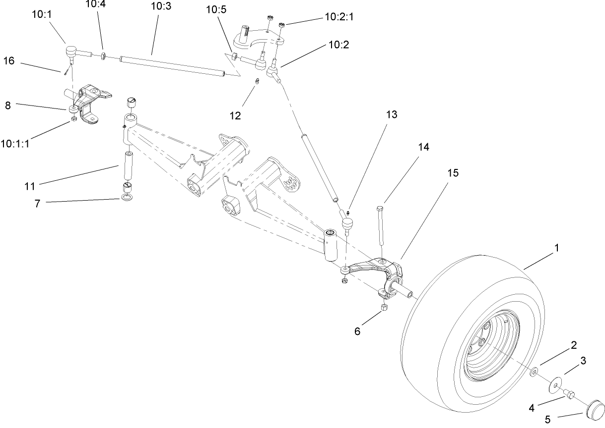 Front Tire and Steering Assembly